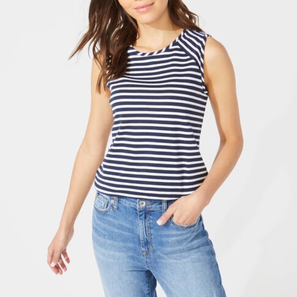 Nautica Stripe Sleeveless Top - Picture 1 of 3